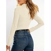 image:imageANRABESS Long Sleeve Shirts for Womens Mock Neck Thermal Tops  Soft Fleece Cozy Ribbed Slim Fitted Undershirt  Casual Basic Layer Outfits DailyampGoing OutampOffice Tee Fall Winter ClothesBeige