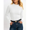 image:imageANRABESS Long Sleeve Shirts for Womens Mock Neck Thermal Tops  Soft Fleece Cozy Ribbed Slim Fitted Undershirt  Casual Basic Layer Outfits DailyampGoing OutampOffice Tee Fall Winter ClothesWhite