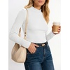 image:imageANRABESS Long Sleeve Shirts for Womens Mock Neck Thermal Tops  Soft Fleece Cozy Ribbed Slim Fitted Undershirt  Casual Basic Layer Outfits DailyampGoing OutampOffice Tee Fall Winter ClothesWhite