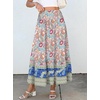 image:imageANRABESS Women Boho Floral Maxi Skirts High Waisted Tiered Skirt Flowy Beach Skirts with Pockets for Vacation amp Summer WearApricot