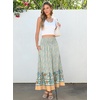 image:imageANRABESS Women Boho Floral Maxi Skirts High Waisted Tiered Skirt Flowy Beach Skirts with Pockets for Vacation amp Summer WearBlue Floral