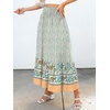 image:imageANRABESS Women Boho Floral Maxi Skirts High Waisted Tiered Skirt Flowy Beach Skirts with Pockets for Vacation amp Summer WearBlue Floral