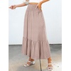 image:imageANRABESS Women Boho Floral Maxi Skirts High Waisted Tiered Skirt Flowy Beach Skirts with Pockets for Vacation amp Summer WearBrown Khaki
