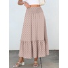image:imageANRABESS Women Boho Floral Maxi Skirts High Waisted Tiered Skirt Flowy Beach Skirts with Pockets for Vacation amp Summer WearBrown Khaki