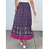 image:imageANRABESS Women Boho Floral Maxi Skirts High Waisted Tiered Skirt Flowy Beach Skirts with Pockets for Vacation amp Summer WearDeep Purple Floral