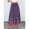 image:imageANRABESS Women Boho Floral Maxi Skirts High Waisted Tiered Skirt Flowy Beach Skirts with Pockets for Vacation amp Summer WearDeep Purple Floral
