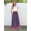 image:imageANRABESS Women Boho Floral Maxi Skirts High Waisted Tiered Skirt Flowy Beach Skirts with Pockets for Vacation amp Summer WearDeep Purple Floral