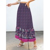 image:imageANRABESS Women Boho Floral Maxi Skirts High Waisted Tiered Skirt Flowy Beach Skirts with Pockets for Vacation amp Summer WearDeep Purple Floral