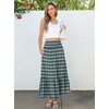 image:imageANRABESS Women Boho Floral Maxi Skirts High Waisted Tiered Skirt Flowy Beach Skirts with Pockets for Vacation amp Summer WearFloral Dark Green