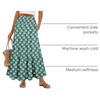 image:imageANRABESS Women Boho Floral Maxi Skirts High Waisted Tiered Skirt Flowy Beach Skirts with Pockets for Vacation amp Summer WearGreen