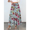 image:imageANRABESS Women Boho Floral Maxi Skirts High Waisted Tiered Skirt Flowy Beach Skirts with Pockets for Vacation amp Summer WearGreen Floral