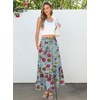 image:imageANRABESS Women Boho Floral Maxi Skirts High Waisted Tiered Skirt Flowy Beach Skirts with Pockets for Vacation amp Summer WearGreen Floral