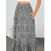 image:imageANRABESS Women Boho Floral Maxi Skirts High Waisted Tiered Skirt Flowy Beach Skirts with Pockets for Vacation amp Summer WearLeopard Print