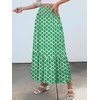image:imageANRABESS Women Boho Floral Maxi Skirts High Waisted Tiered Skirt Flowy Beach Skirts with Pockets for Vacation amp Summer WearLight Green