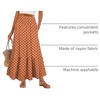 image:imageANRABESS Women Boho Floral Maxi Skirts High Waisted Tiered Skirt Flowy Beach Skirts with Pockets for Vacation amp Summer WearOrange