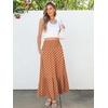 image:imageANRABESS Women Boho Floral Maxi Skirts High Waisted Tiered Skirt Flowy Beach Skirts with Pockets for Vacation amp Summer WearOrange