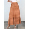 image:imageANRABESS Women Boho Floral Maxi Skirts High Waisted Tiered Skirt Flowy Beach Skirts with Pockets for Vacation amp Summer WearOrange