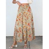 image:imageANRABESS Women Boho Floral Maxi Skirts High Waisted Tiered Skirt Flowy Beach Skirts with Pockets for Vacation amp Summer WearOrange Red Floral