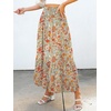 image:imageANRABESS Women Boho Floral Maxi Skirts High Waisted Tiered Skirt Flowy Beach Skirts with Pockets for Vacation amp Summer WearOrange Red Floral