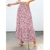 image:imageANRABESS Women Boho Floral Maxi Skirts High Waisted Tiered Skirt Flowy Beach Skirts with Pockets for Vacation amp Summer WearPink Floral