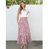 image:imageANRABESS Women Boho Floral Maxi Skirts High Waisted Tiered Skirt Flowy Beach Skirts with Pockets for Vacation amp Summer WearPink Floral