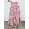 image:imageANRABESS Women Boho Floral Maxi Skirts High Waisted Tiered Skirt Flowy Beach Skirts with Pockets for Vacation amp Summer WearPink Floral