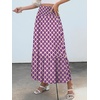 image:imageANRABESS Women Boho Floral Maxi Skirts High Waisted Tiered Skirt Flowy Beach Skirts with Pockets for Vacation amp Summer WearPurple Floral