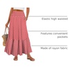 image:imageANRABESS Women Boho Floral Maxi Skirts High Waisted Tiered Skirt Flowy Beach Skirts with Pockets for Vacation amp Summer WearRed Floral
