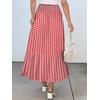 image:imageANRABESS Women Boho Floral Maxi Skirts High Waisted Tiered Skirt Flowy Beach Skirts with Pockets for Vacation amp Summer WearRed Floral