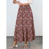 image:imageANRABESS Women Boho Floral Maxi Skirts High Waisted Tiered Skirt Flowy Beach Skirts with Pockets for Vacation amp Summer WearWhite Red Floral