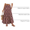 image:imageANRABESS Women Boho Floral Maxi Skirts High Waisted Tiered Skirt Flowy Beach Skirts with Pockets for Vacation amp Summer WearWhite Red Floral