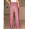 image:imageANRABESS Womens Gingham Ruffle Hem Palazzo Pants  Wide Leg Elastic Waisted With Pockets Vacation Lounge Pajama Plaid Trouser Cute Casual All Seasons WearRed White Plaid