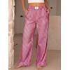 image:imageANRABESS Womens Gingham Ruffle Hem Palazzo Pants  Wide Leg Elastic Waisted With Pockets Vacation Lounge Pajama Plaid Trouser Cute Casual All Seasons WearRed White Plaid