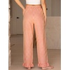 image:imageANRABESS Womens Gingham Ruffle Hem Palazzo Pants  Wide Leg Elastic Waisted With Pockets Vacation Lounge Pajama Plaid Trouser Cute Casual All Seasons WearOrange White Plaid
