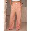 image:imageANRABESS Womens Gingham Ruffle Hem Palazzo Pants  Wide Leg Elastic Waisted With Pockets Vacation Lounge Pajama Plaid Trouser Cute Casual All Seasons WearOrange White Plaid