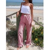 image:imageANRABESS Womens Gingham Ruffle Hem Palazzo Pants  Wide Leg Elastic Waisted With Pockets Vacation Lounge Pajama Plaid Trouser Cute Casual All Seasons WearRed White Plaid
