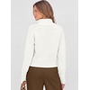 image:imageANRABESS Womens Long Sleeve Quarter Zip Cropped Sweater  V Neck Collared Thumb Holes Soft Ribbed Knit Pullover Top with Leggings Work Business CasualTravelFall Spring TransitionWhite