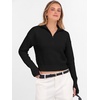 image:imageANRABESS Womens Long Sleeve Quarter Zip Cropped Sweater  V Neck Collared Thumb Holes Soft Ribbed Knit Pullover Top with Leggings Work Business CasualTravelFall Spring TransitionBlack