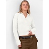 image:imageANRABESS Womens Long Sleeve Quarter Zip Cropped Sweater  V Neck Collared Thumb Holes Soft Ribbed Knit Pullover Top with Leggings Work Business CasualTravelFall Spring TransitionWhite