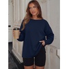 image:imageANRABESS Womens Oversized Sweatshirt Side Slit Pullover  Boat Neck Long Sleeve Soft Cozy lightweight Fabric Lounge Travel Daily Wear Trendy Y2K Style Fall Winter Spring OutfitsNavy Blue