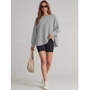 image:imageANRABESS Womens Oversized Sweatshirt Side Slit Pullover  Boat Neck Long Sleeve Soft Cozy lightweight Fabric Lounge Travel Daily Wear Trendy Y2K Style Fall Winter Spring OutfitsLight Grey