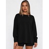 image:imageANRABESS Womens Oversized Sweatshirt Side Slit Pullover  Boat Neck Long Sleeve Soft Cozy lightweight Fabric Lounge Travel Daily Wear Trendy Y2K Style Fall Winter Spring OutfitsBlack