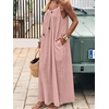 image:imageANRABESS Womens Spaghetti Strap Backless Cami Maxi Dresses  Loose Flowy Long SundressLightweight CozyLounge House Beach Vacation OutfitsCasualSummer Spring ClothesPink