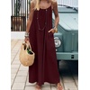 image:imageANRABESS Womens Spaghetti Strap Backless Cami Maxi Dresses  Loose Flowy Long SundressLightweight CozyLounge House Beach Vacation OutfitsCasualSummer Spring ClothesWine Red