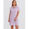 image:imageANRABESS Womens Summer Shirt Dresses  Lightweight Breathable Short Sleeve Button Polo Collar Tshirt Dress Daily Beach Work Outfits Spring Fall ClothesPurple White Stripe