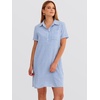 image:imageANRABESS Womens Summer Shirt Dresses  Lightweight Breathable Short Sleeve Button Polo Collar Tshirt Dress Daily Beach Work Outfits Spring Fall ClothesBlue White Stripe