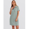 image:imageANRABESS Womens Summer Shirt Dresses  Lightweight Breathable Short Sleeve Button Polo Collar Tshirt Dress Daily Beach Work Outfits Spring Fall ClothesLight Green White Stripe