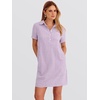 image:imageANRABESS Womens Summer Shirt Dresses  Lightweight Breathable Short Sleeve Button Polo Collar Tshirt Dress Daily Beach Work Outfits Spring Fall ClothesPurple White Stripe