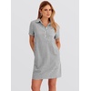 image:imageANRABESS Womens Summer Shirt Dresses  Lightweight Breathable Short Sleeve Button Polo Collar Tshirt Dress Daily Beach Work Outfits Spring Fall ClothesBlack White Stripe