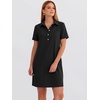 image:imageANRABESS Womens Summer Shirt Dresses  Lightweight Breathable Short Sleeve Button Polo Collar Tshirt Dress Daily Beach Work Outfits Spring Fall ClothesBlack
